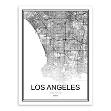 Load image into Gallery viewer, Black White Custom World City Map Paris London New York Posters Nordic Living Room Wall Art Pictures Home Decor Canvas Paintings
